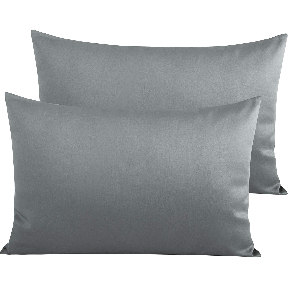 NTBAY Queen Egyptian Cotton Sateen Pillowcases, Set of 2, Navy Blue