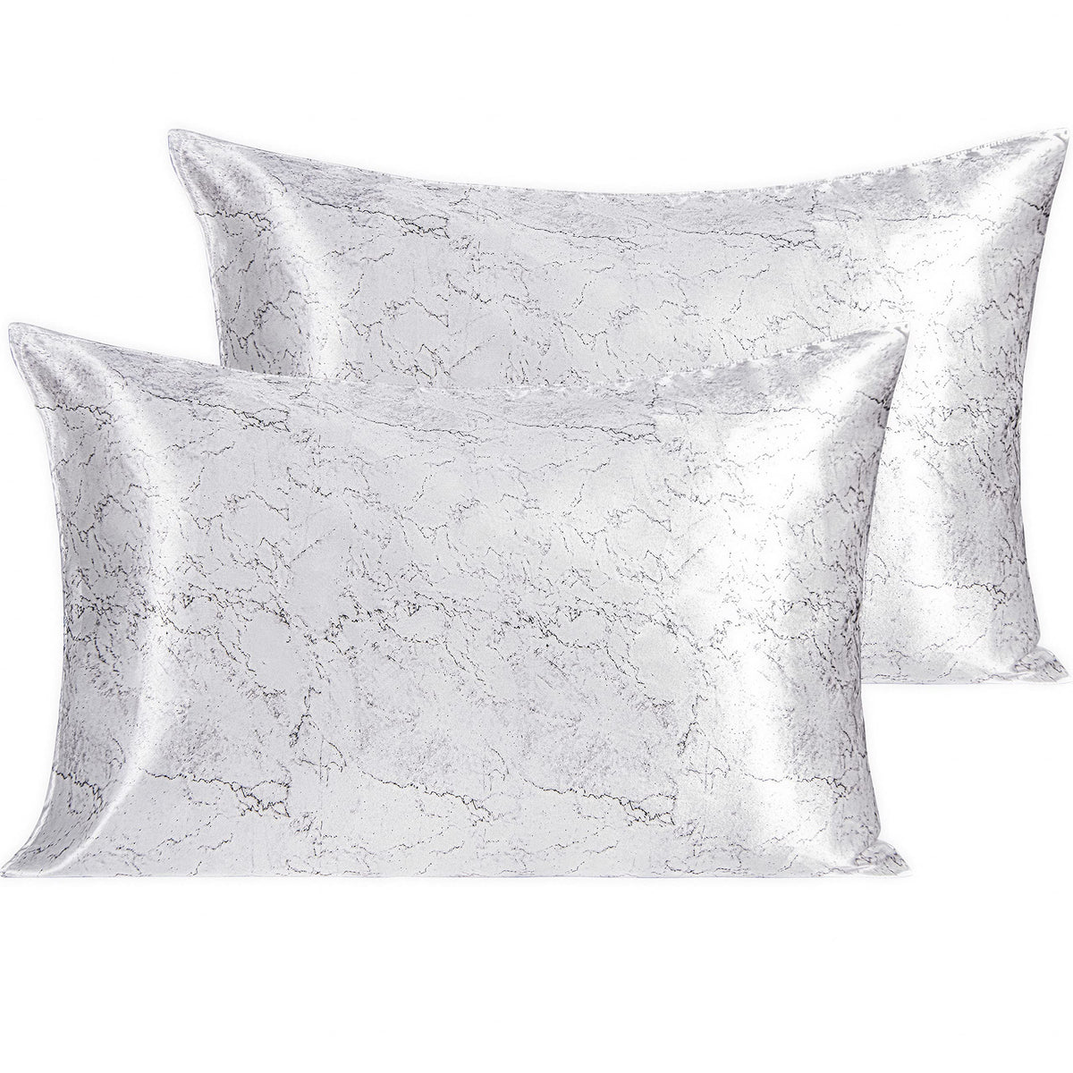 NTBAY Standard Satin Pillowcases, Set of 2, Black