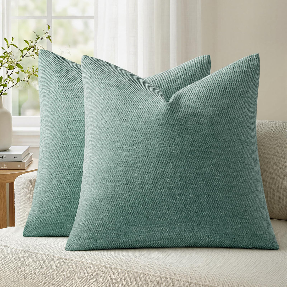 a moment Fall Decorative Throw Pillow Covers Pack of 2,12x20 Inch Rust