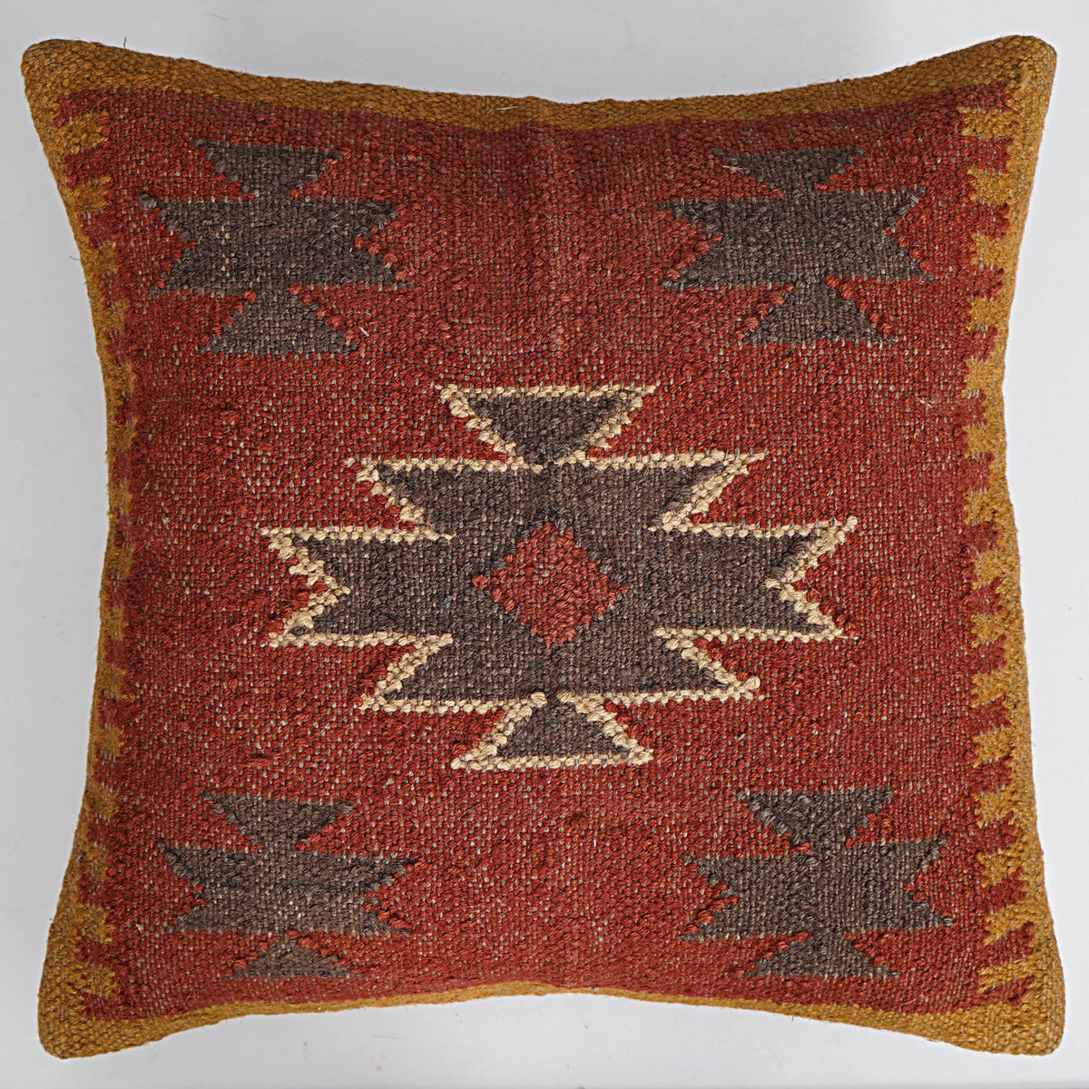 Indian Vintage Kilim Hand Loom Cushion Cover 18X18 Pillows Boho Ethnic Shams Jute Pillow Cases Rug Boho