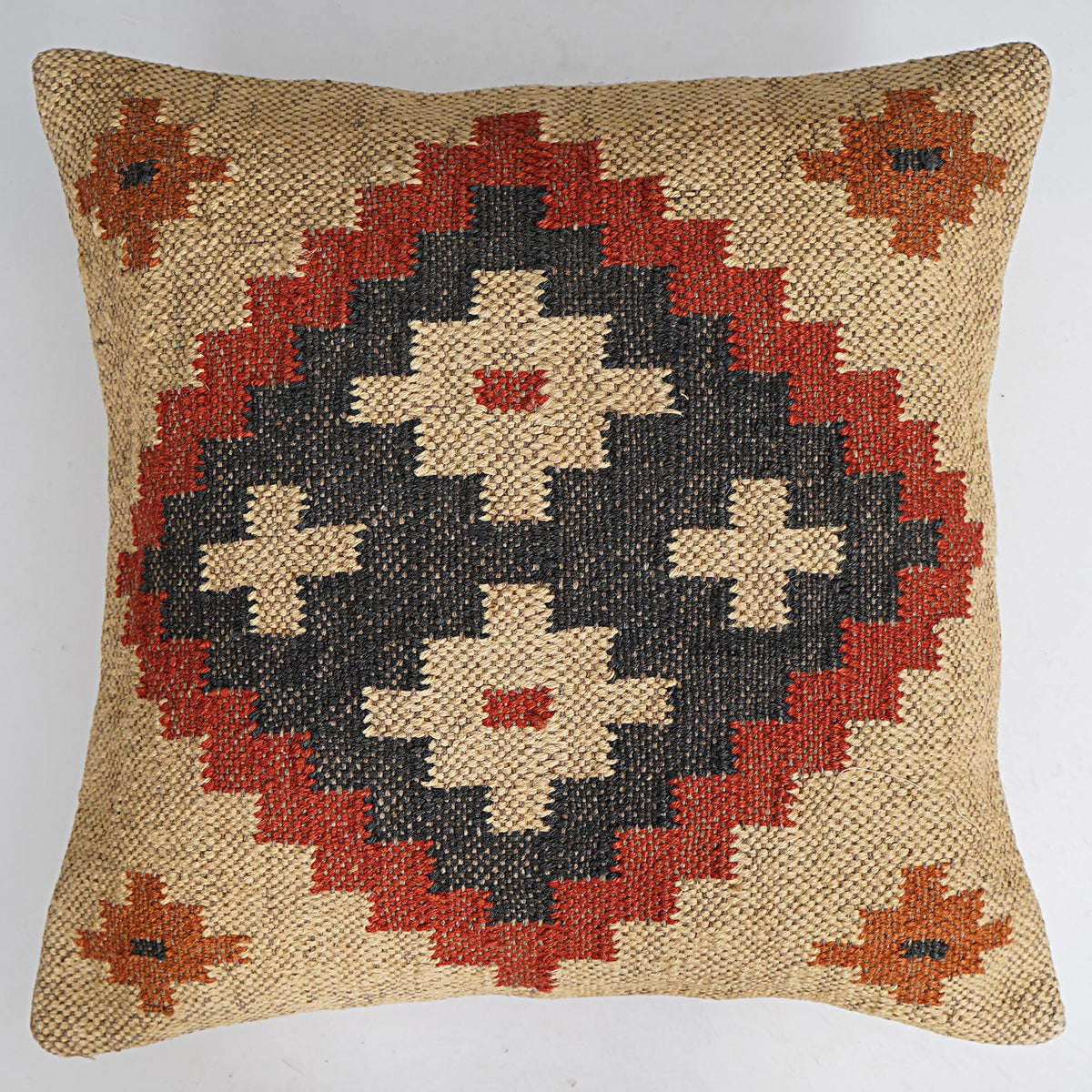 Indian Vintage Kilim Hand Loom Cushion Cover 18X18 Pillows Boho Ethnic Shams Jute Pillow Cases Rug Boho