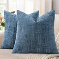 decorUhome Textured Chenille Throw Pillow Covers 18x18 Set of 2 Rust