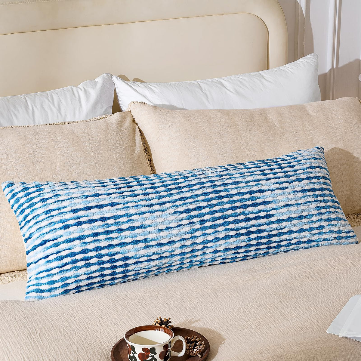 AmHoo Set of 2 Boho Chenille Pillow Cover,18 x 18-Inch Brown