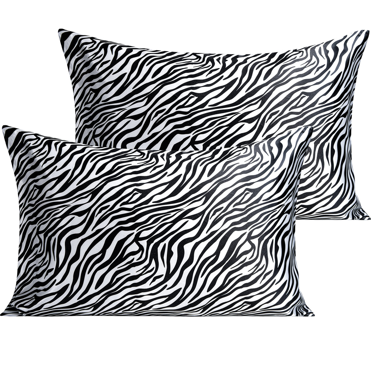 NTBAY Standard Satin Pillowcases, Set of 2, Black
