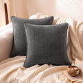 Amazon Basics Faux Linen Throw Pillow Covers with Hidden Zipper Closure, 18 × 18in, White, Pack of 2
