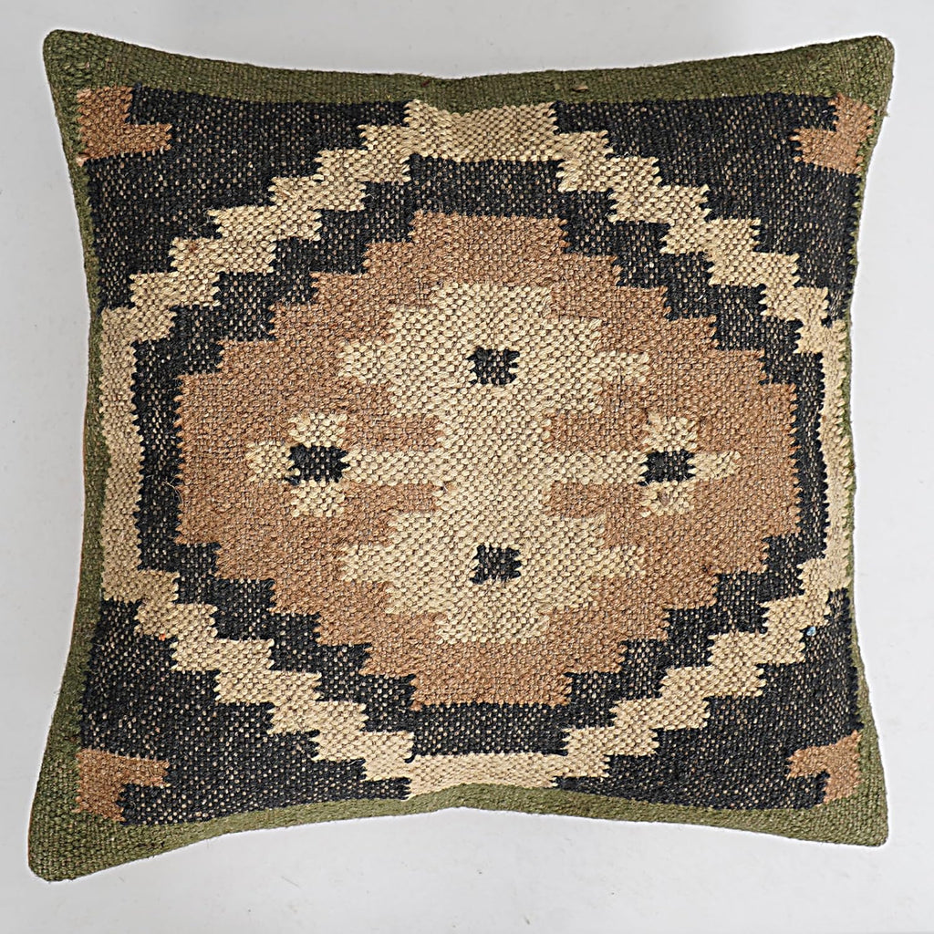 Indian Vintage Kilim Hand Loom Cushion Cover 18X18 Pillows Boho Ethnic Shams Jute Pillow Cases Rug Boho
