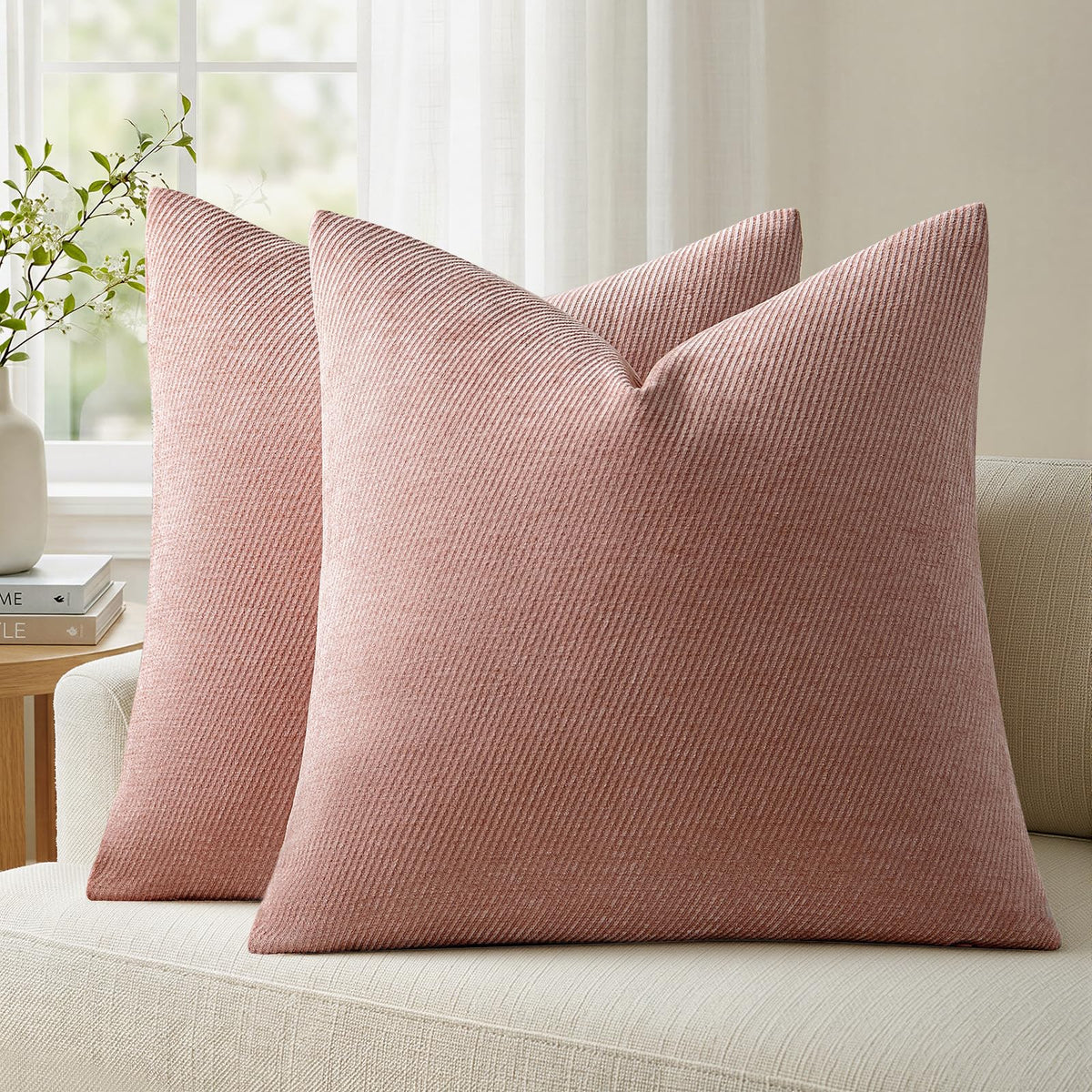 a moment Fall Decorative Throw Pillow Covers Pack of 2,12x20 Inch Rust