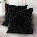 FIFU 18x18 Inch Throw Pillow Covers Set of 2, Jacquard Velvet, Olive Green