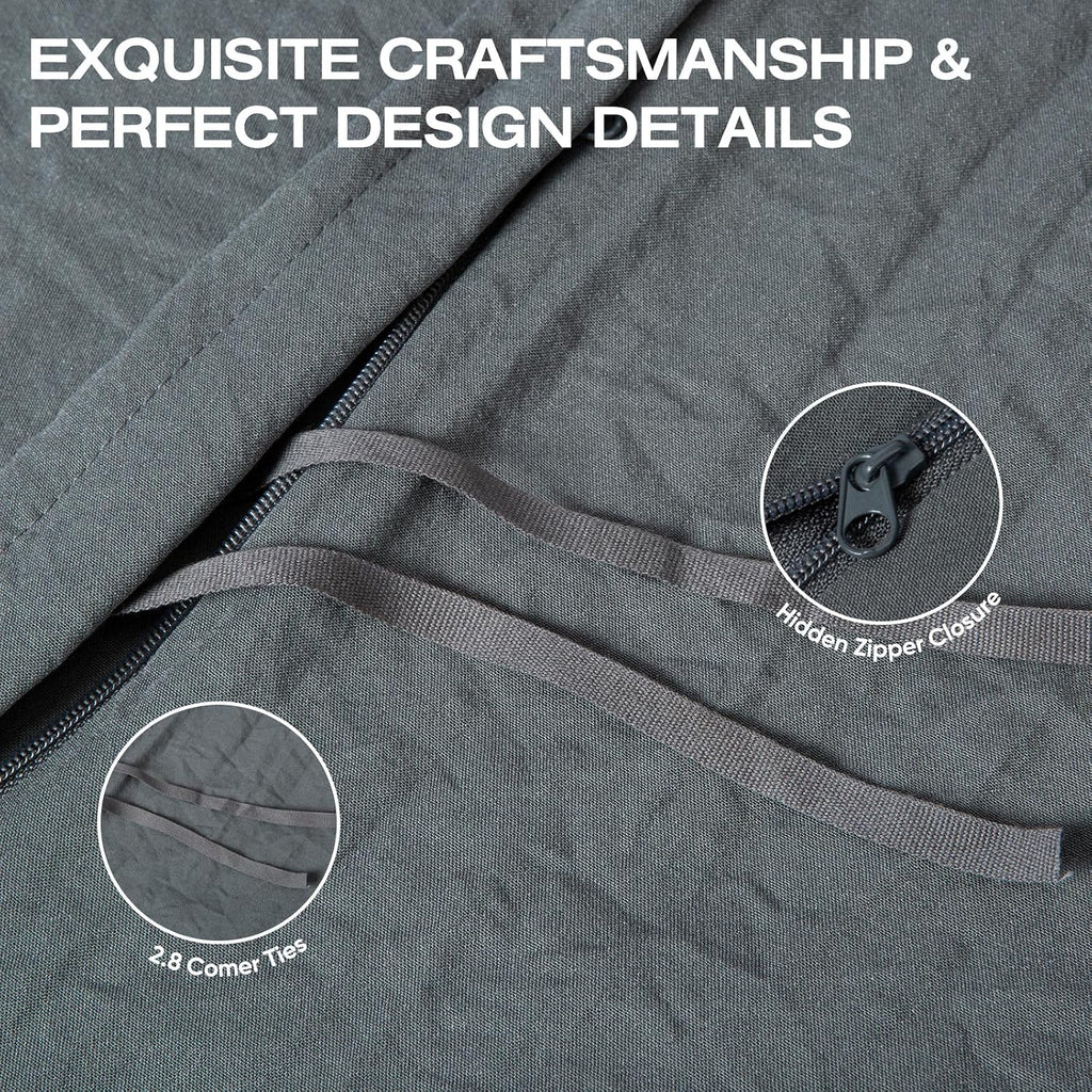 100% Linen Duvet Cover, Soft 3pcs Bedding Set with Zipper Closure, Natural Texture, Breathable for Hot Sleeper,Comforter Not Included(Dark Grey,King(104 * 90))