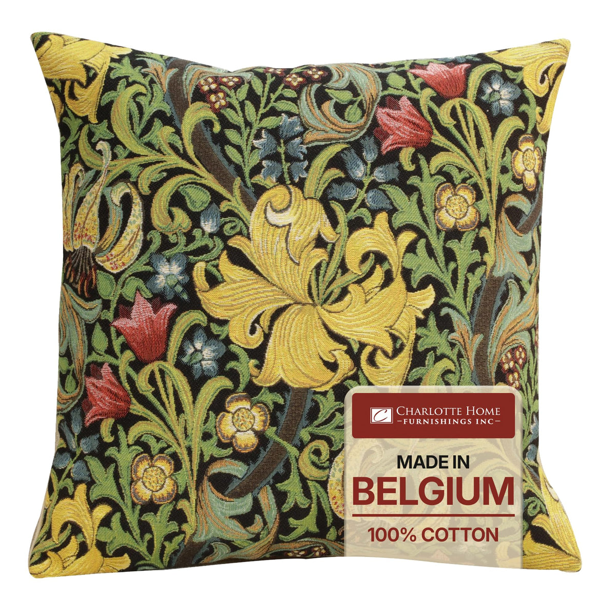 William Morris Tree of Life Light Tapestry Throw Pillow Cover 18 x 18 in
