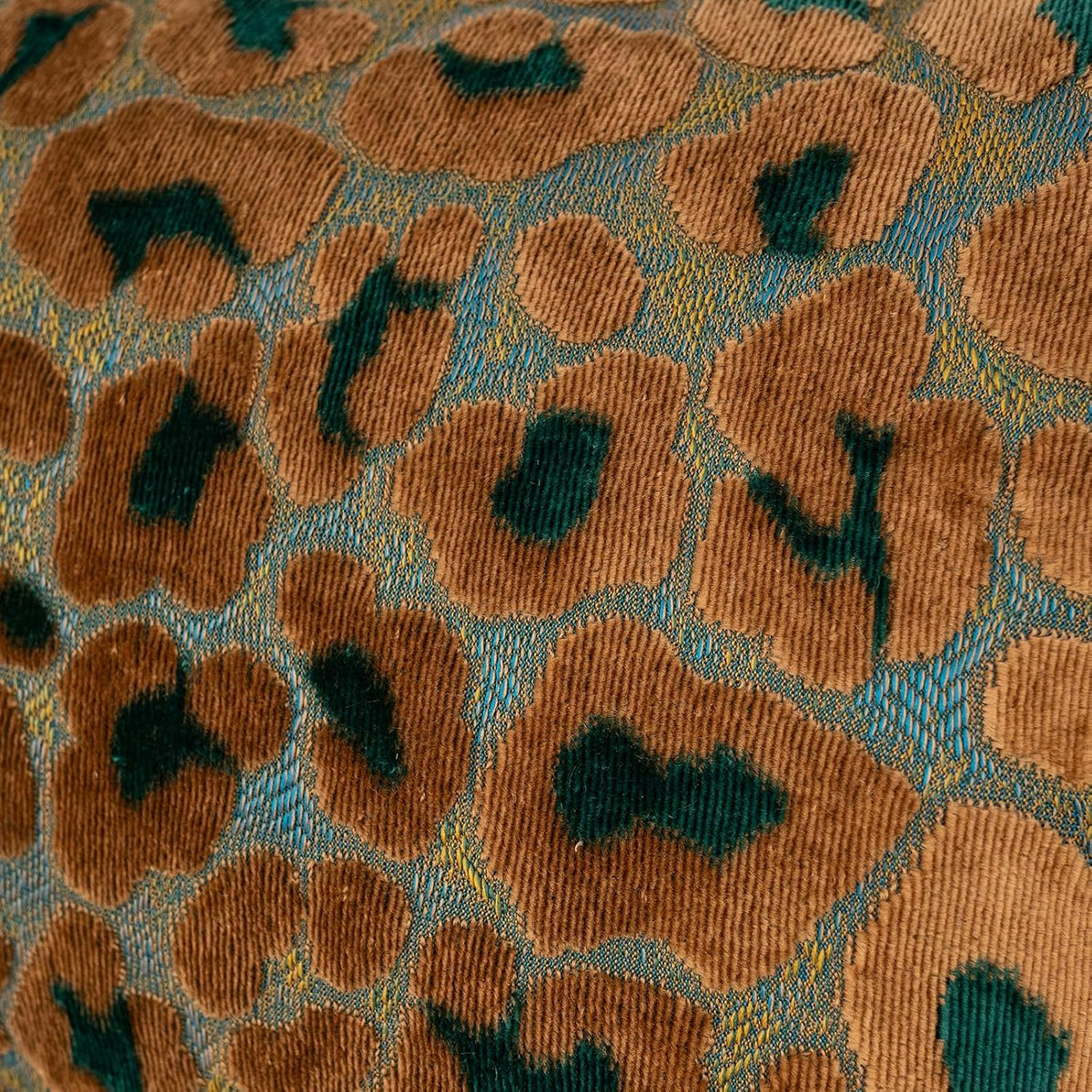 Alerfa Green Brown Floral Throw Pillow Cover 20 x 20 Inch Cut Velvet Sqaure Luxury Decorative Pillow Cover for Couch Living Room Bedroom