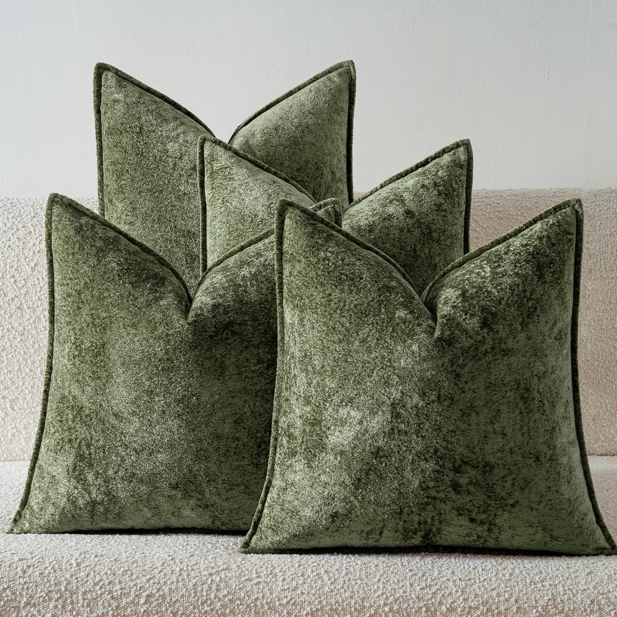 a moment Throw Pillow Covers 18X18 Inch 4 Packs,Soft Velvet Decorative Pillow Cases with 3D Ice Flower,Texture Modern Accent Cushion Covers for Sofa Couch Home Decor Modern Neutral