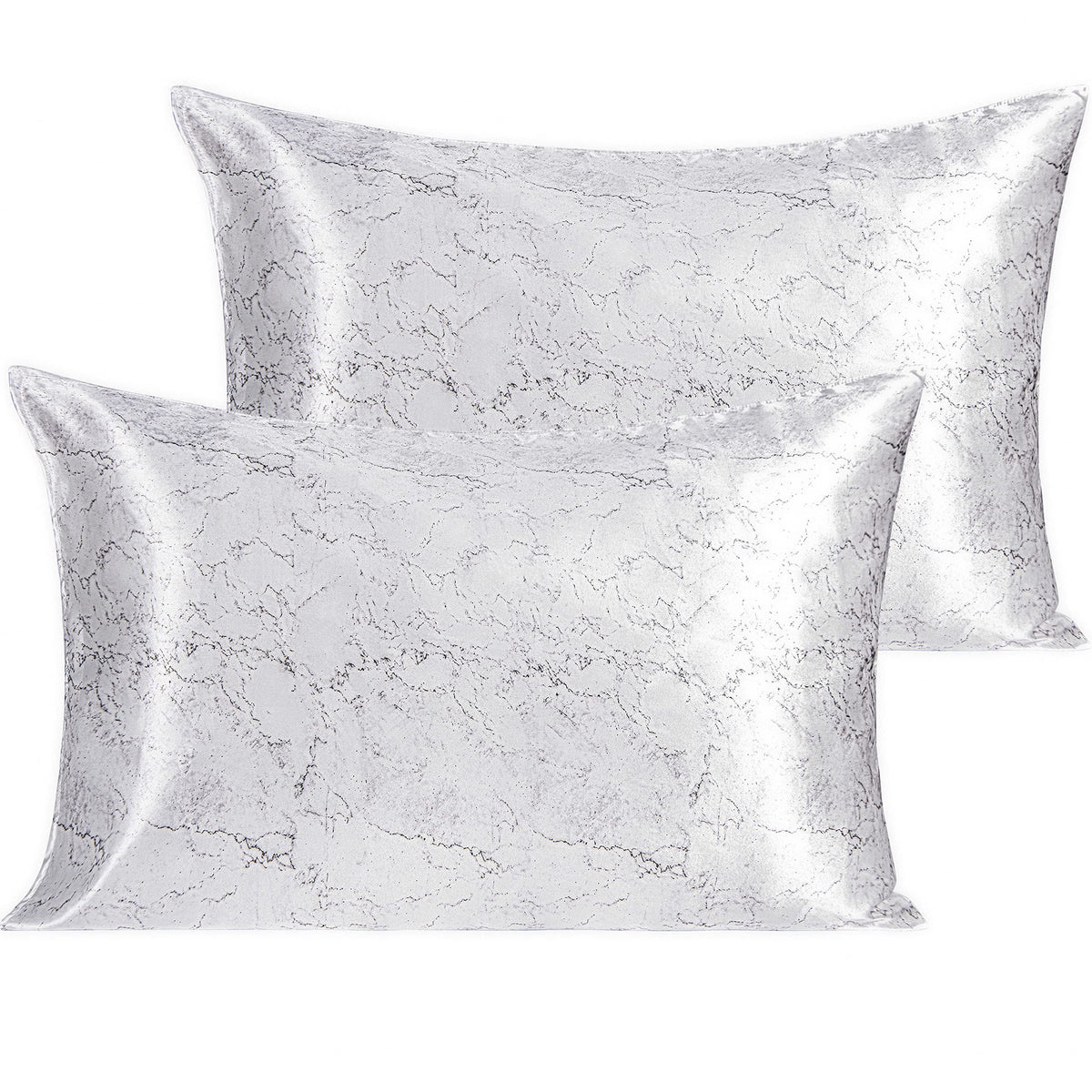 NTBAY Standard Satin Pillowcases, Set of 2, Black