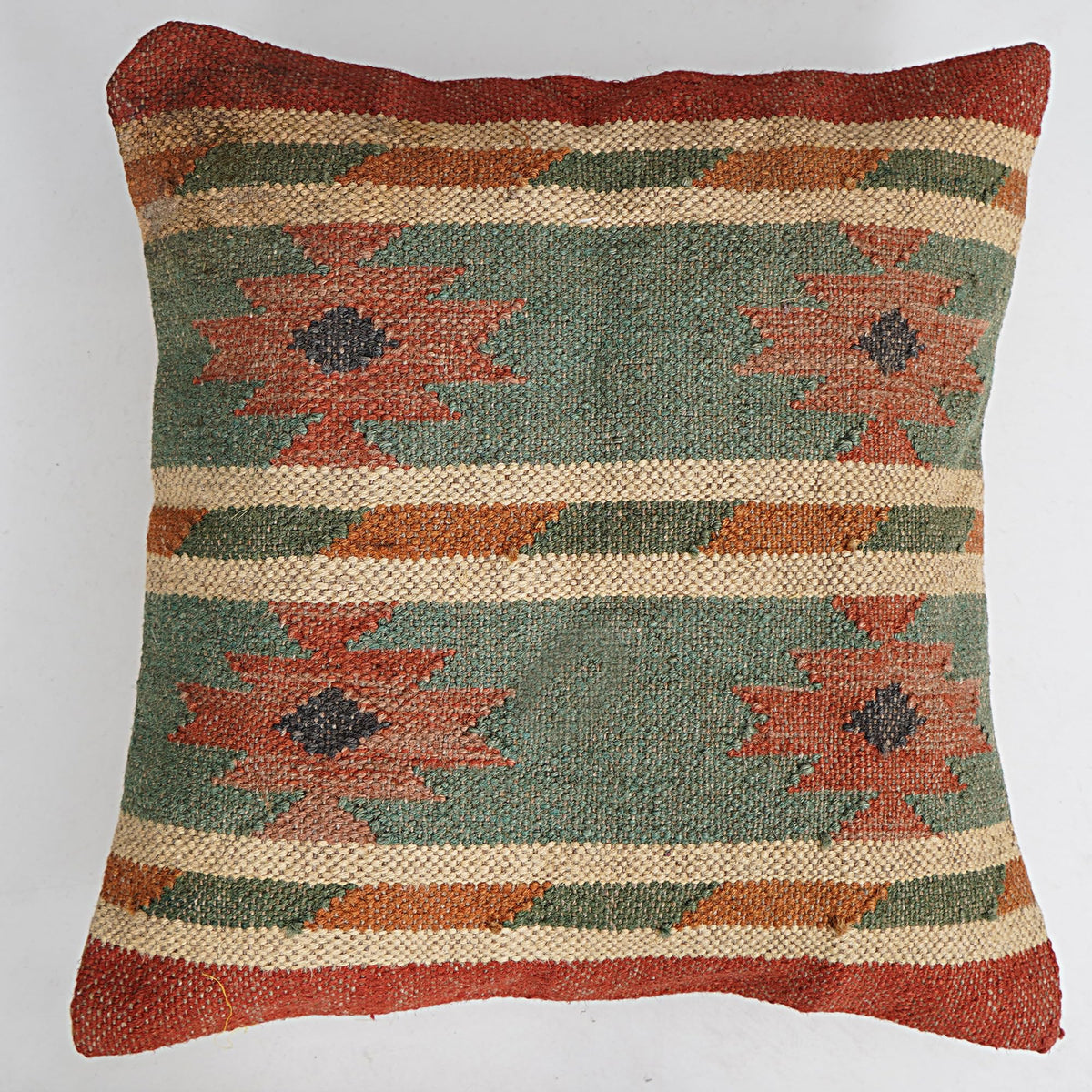 Indian Vintage Kilim Hand Loom Cushion Cover 18X18 Pillows Boho Ethnic Shams Jute Pillow Cases Rug Boho