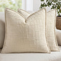 MIULEE Slubby Textured Decorative Throw Pillow Covers Dark Green 18x18