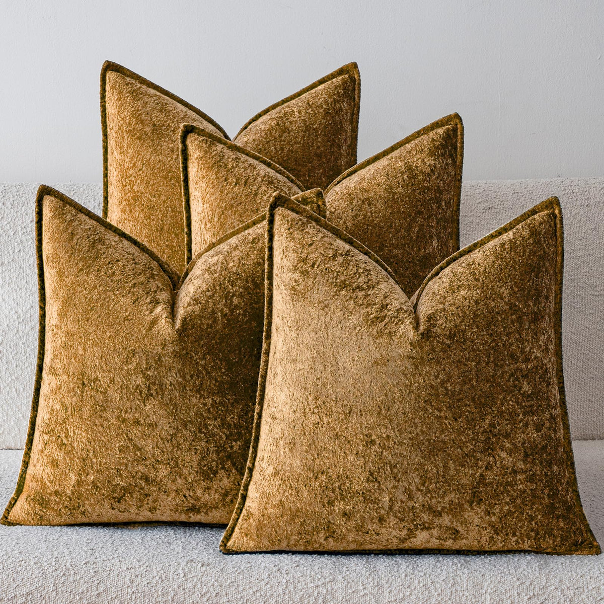 a moment Throw Pillow Covers 18X18 Inch 4 Packs,Soft Velvet Decorative Pillow Cases with 3D Ice Flower,Texture Modern Accent Cushion Covers for Sofa Couch Home Decor Modern Neutral