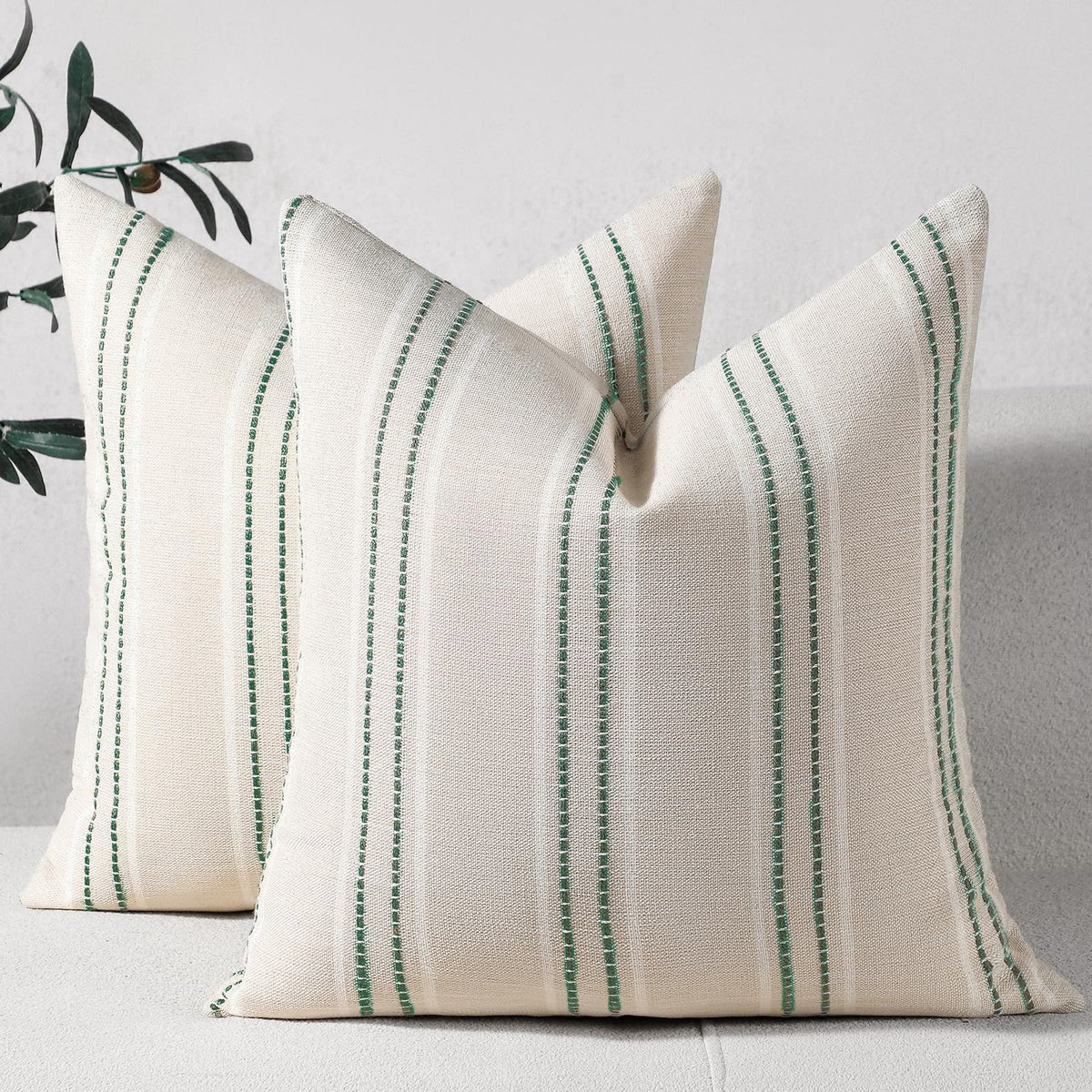 Hckot Navy Blue Throw Pillow Covers 20x20 Set of 2 Striped Pillow Covers