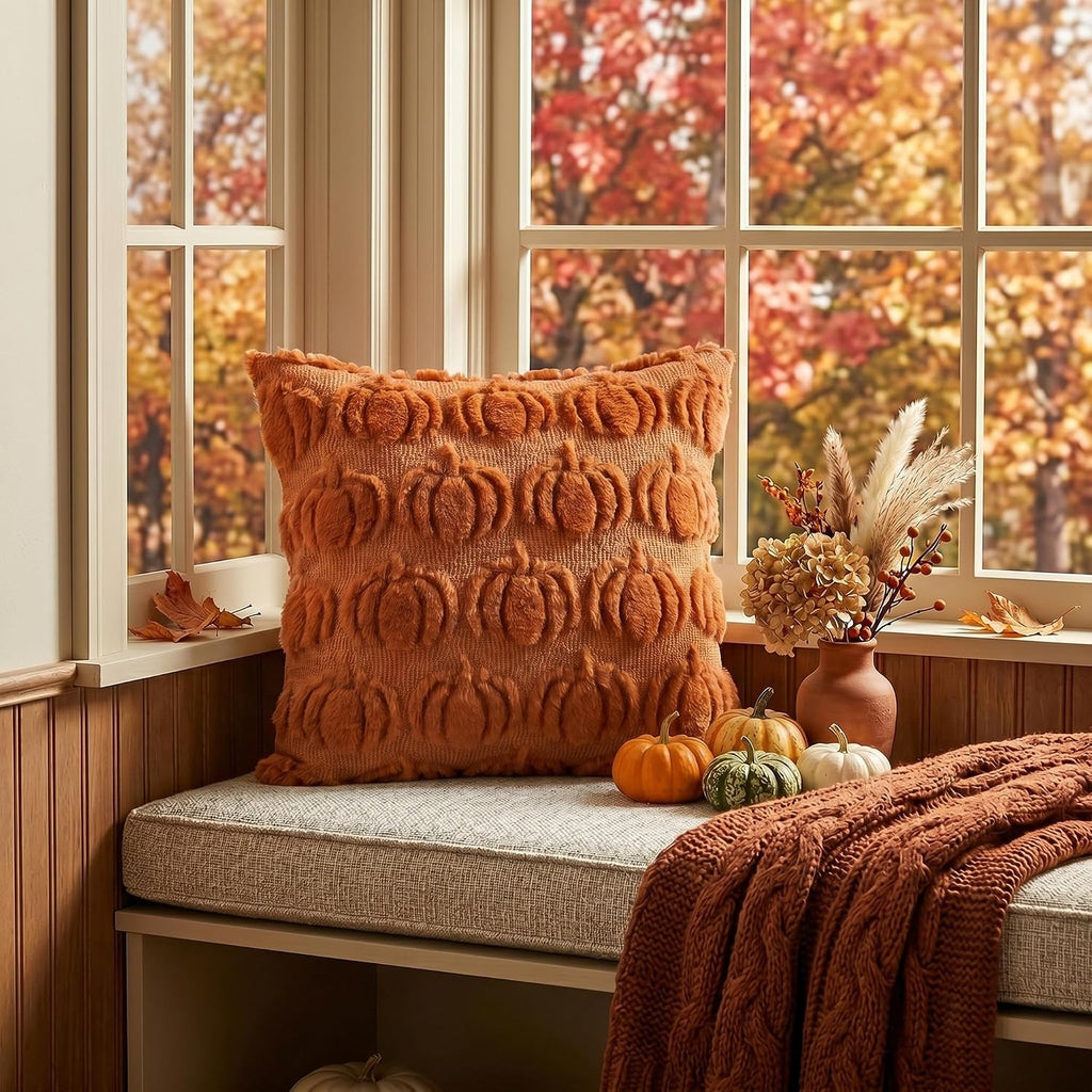 AVOIN colorlife Caramel Fall Pumpkin Throw Pillow Covers 20x20 Inch