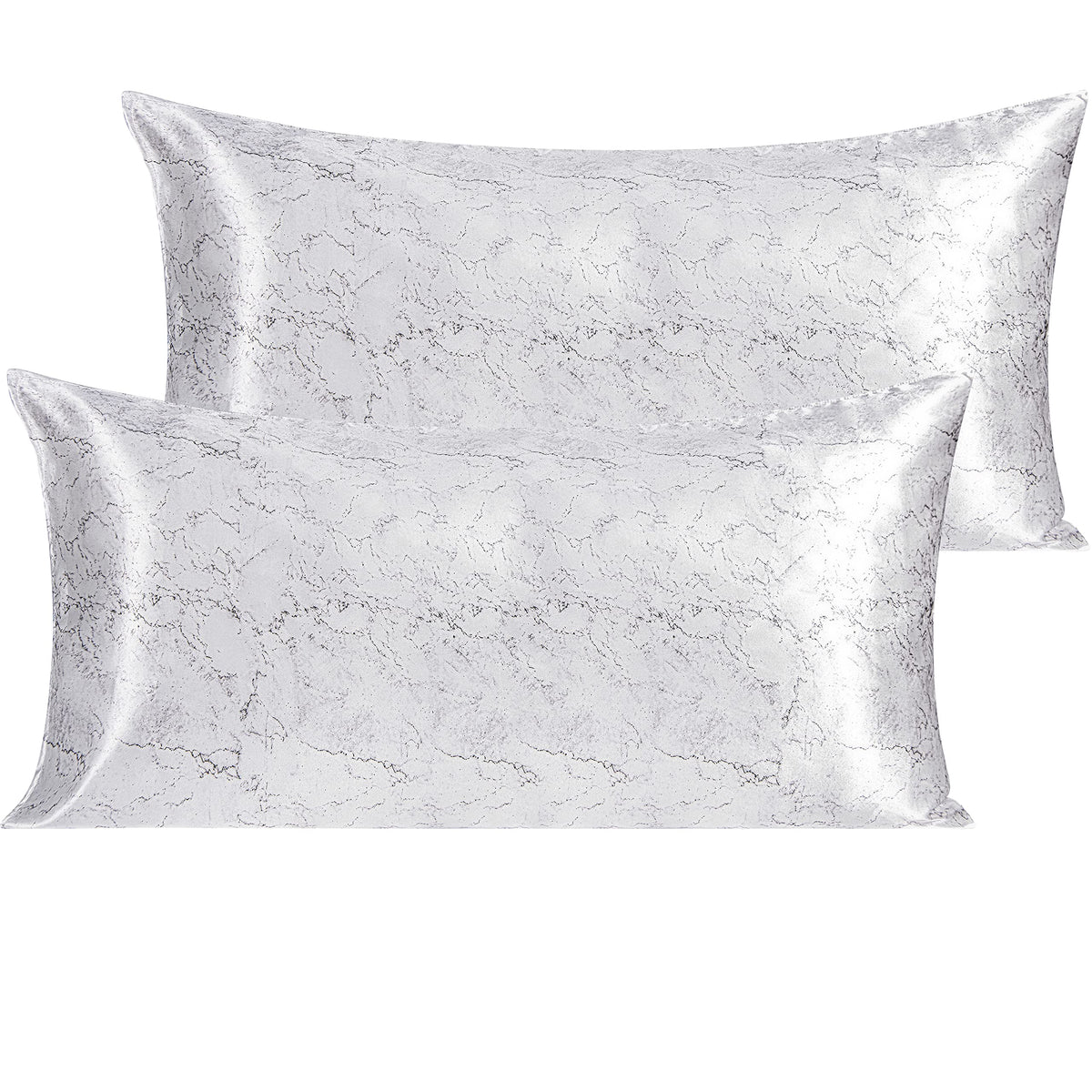 NTBAY Standard Satin Pillowcases, Set of 2, Black