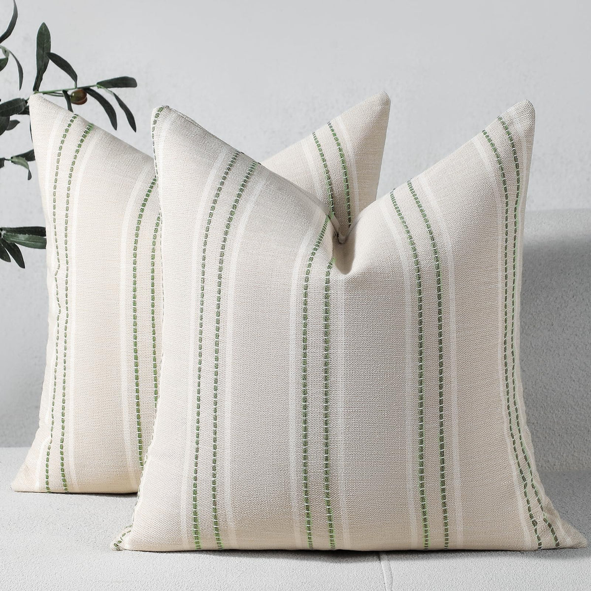 Hckot Navy Blue Throw Pillow Covers 20x20 Set of 2 Striped Pillow Covers