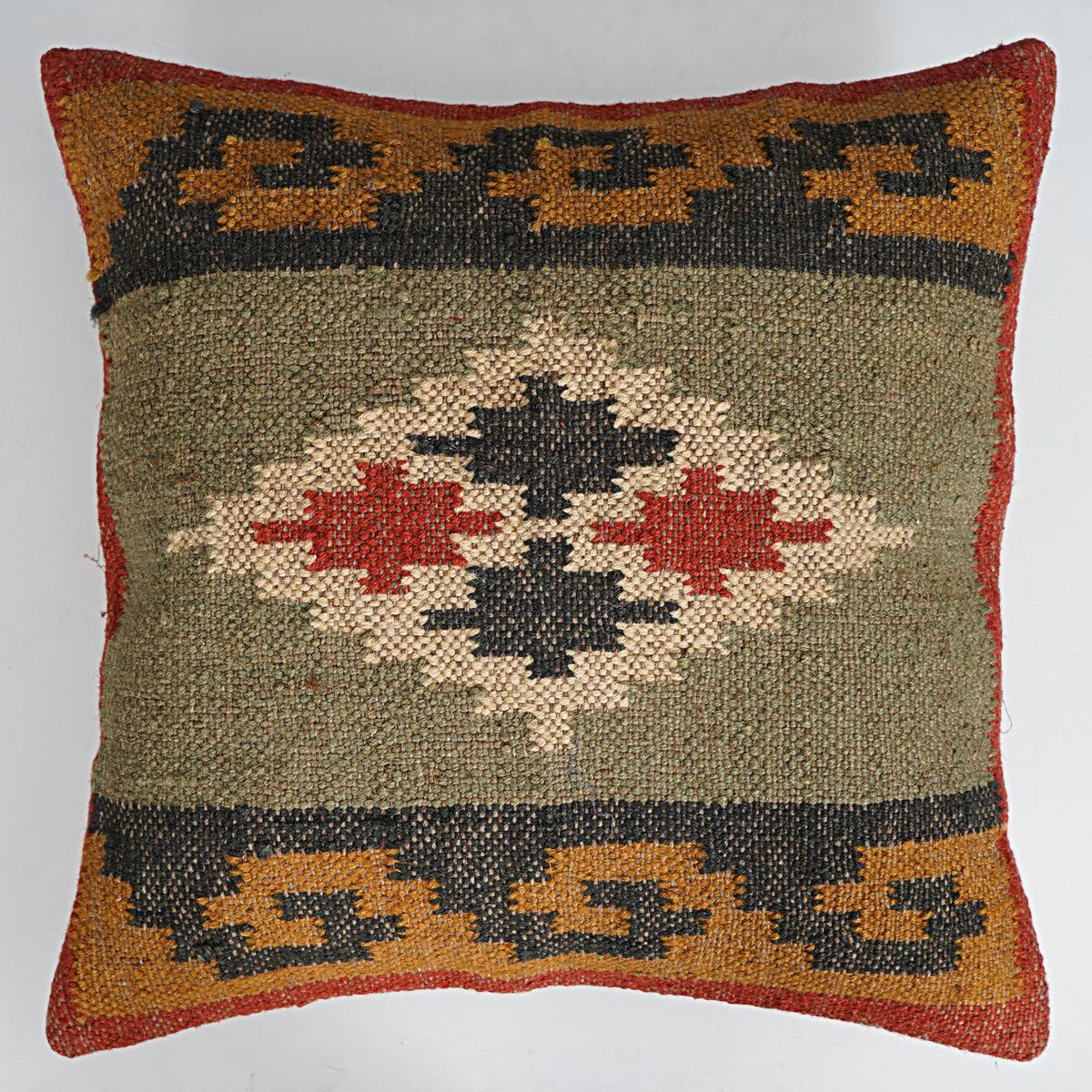 Indian Vintage Kilim Hand Loom Cushion Cover 18X18 Pillows Boho Ethnic Shams Jute Pillow Cases Rug Boho
