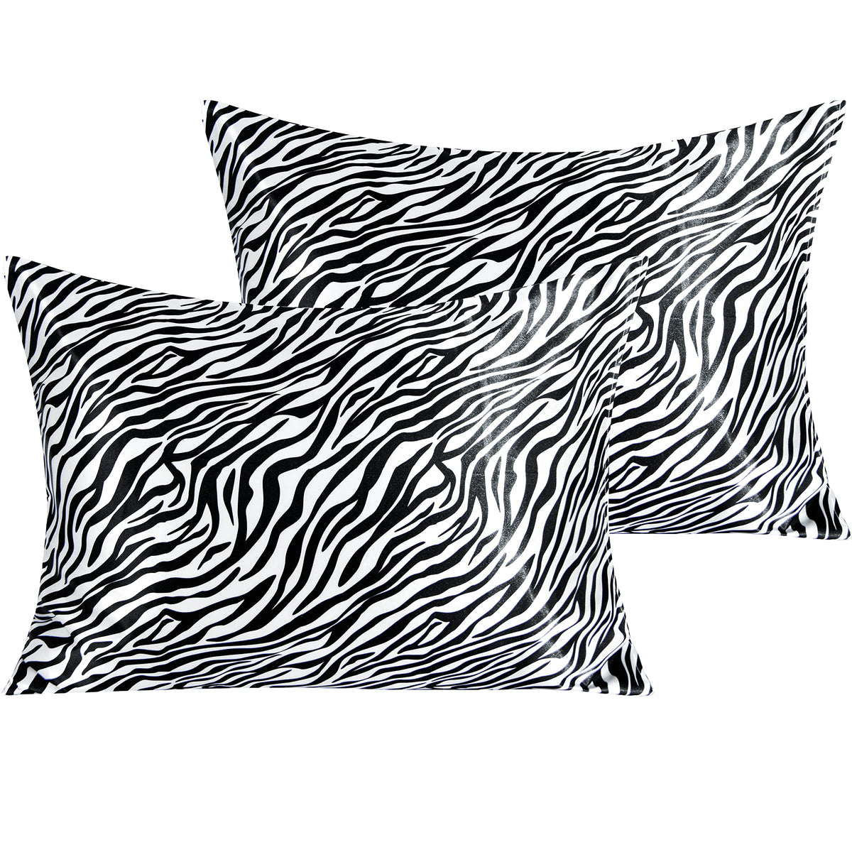 NTBAY Standard Satin Pillowcases, Set of 2, Black