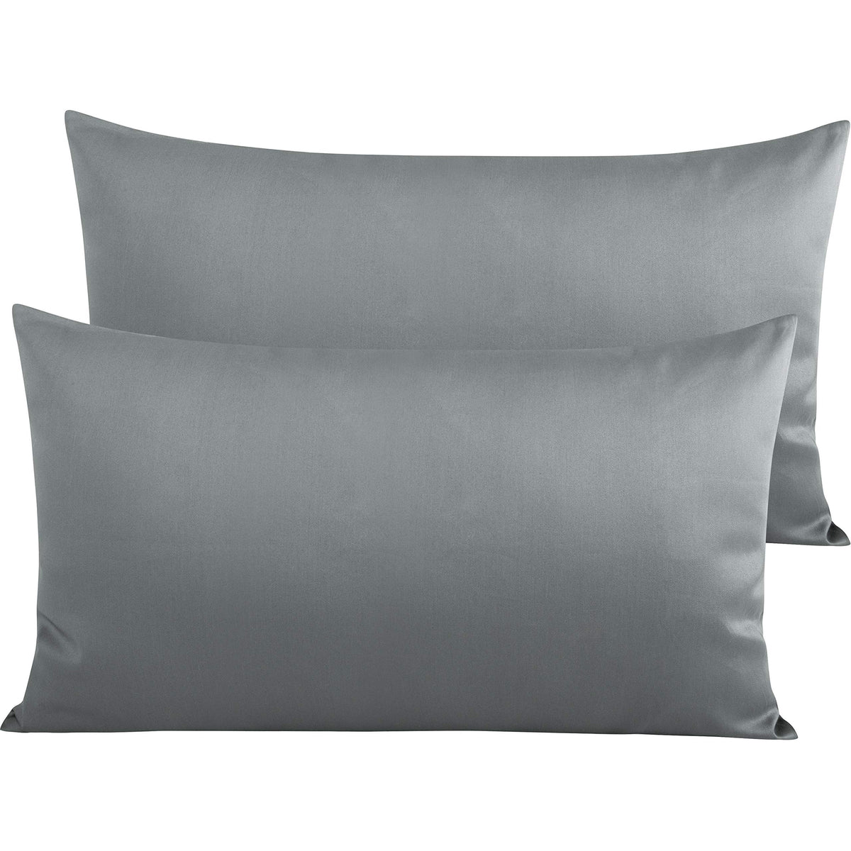 NTBAY Queen Egyptian Cotton Sateen Pillowcases, Set of 2, Navy Blue
