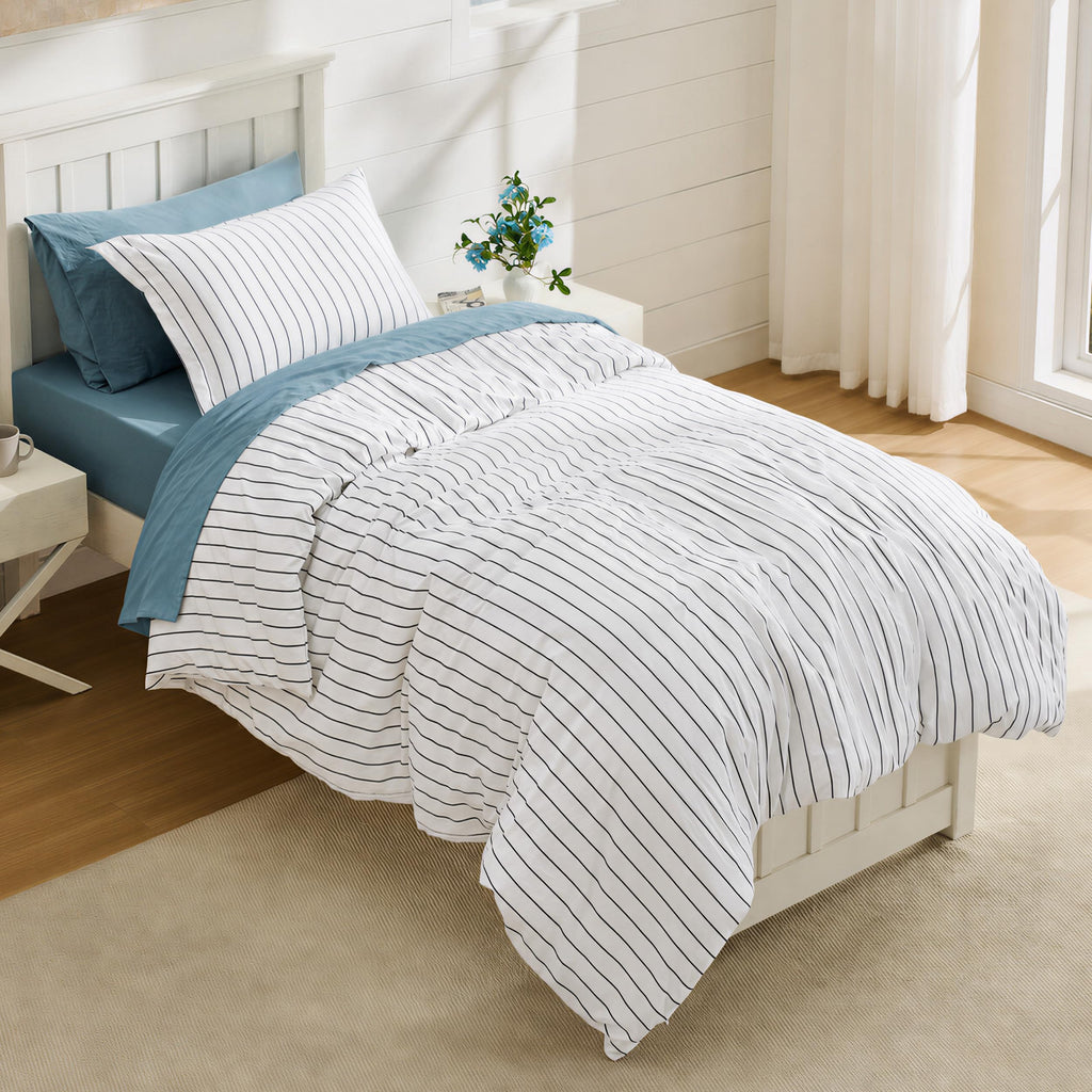 Bedsure Gingham Duvet Cover Set Cotton-Like Bedding Queen Size, Brown